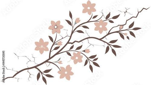 Wallpaper Mural Vintage floral crack vectors combining delicate flowers with cracks, ideal for vintage and artistic design themes Torontodigital.ca