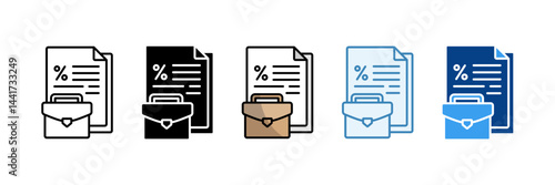 Briefcase  Icon Set Multiple Style Collection