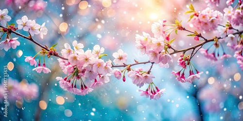 Blossom Snow Bokeh Photography: Winter Wonderland, Spring Bloom, Soft Focus, Macro Flowers, Artistic Blur, Dreamy Scene, Nature Photography