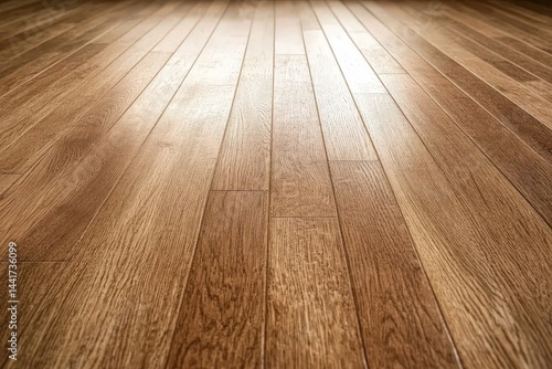 Perspective view of light-toned wooden flooring.