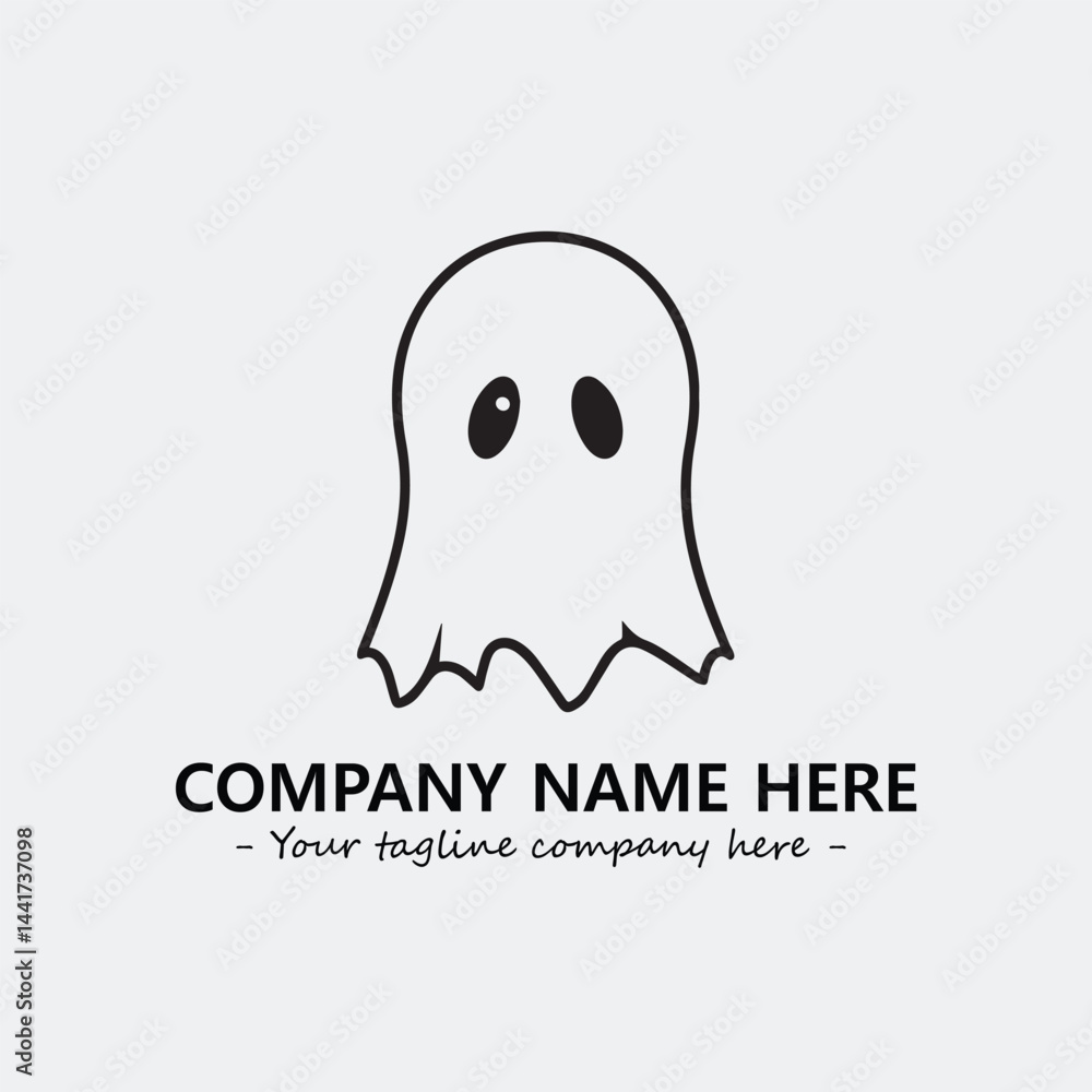 Ghost face icon illustration black and white vector image Ghost face icon illustration black and white vector image