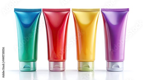 Candid Photo: Cosmetic Cream Tube Packaging, White Background, Product Photography, Isolated, Beauty, Skincare