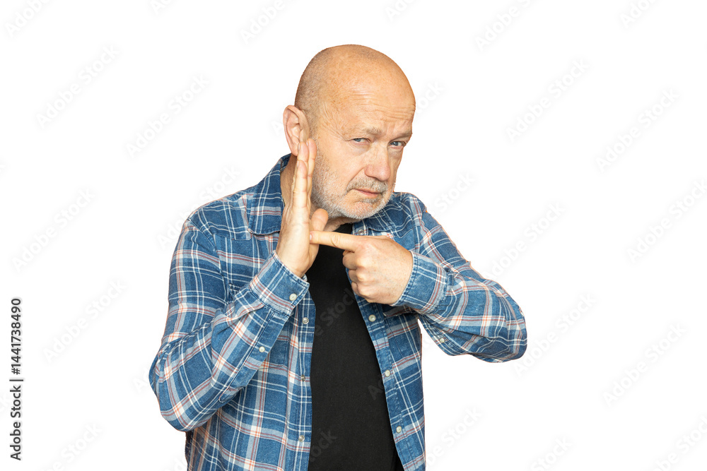 a man's gestures while speaking on