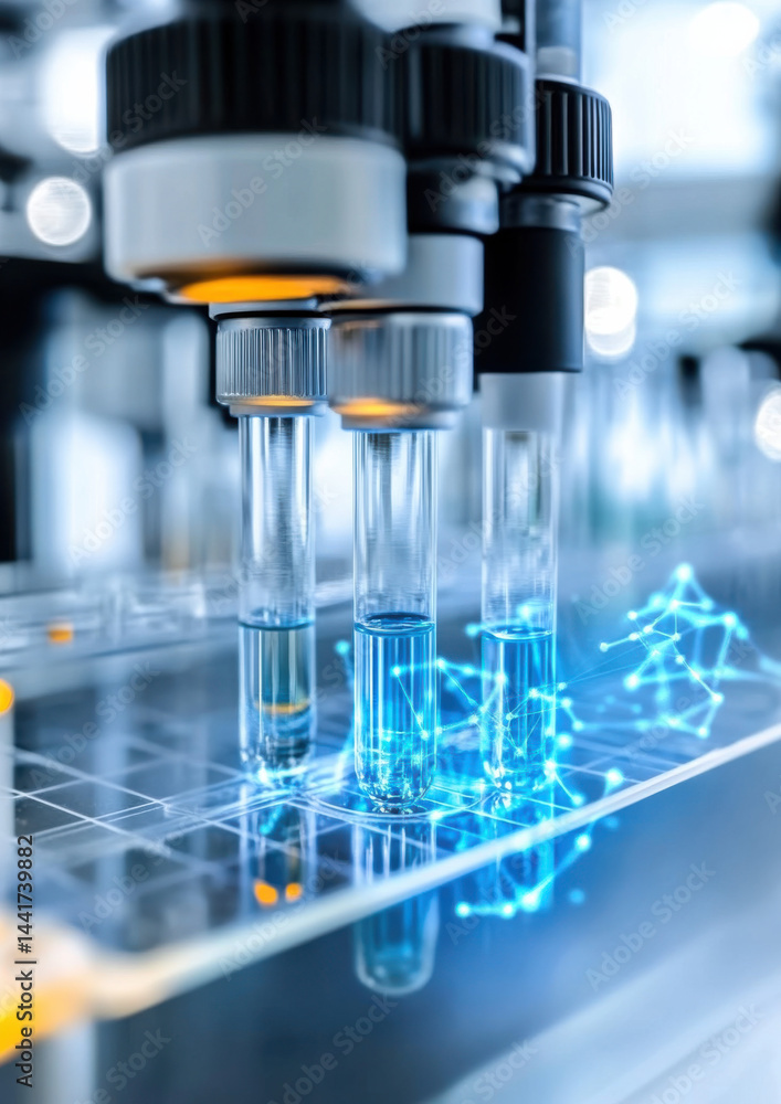 Innovative laboratory experimentation with test tubes biotechnology lab scientific imagery modern environment close-up view research concepts Innovative laboratory experimentation with test tubes biotechnology lab scientific imagery modern environment close-up view research concepts