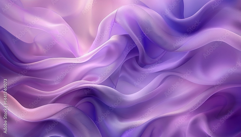 Fototapeta premium soft flowing translucent purple and pink fabric folds creating a gentle and ethereal abstract composition