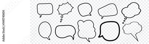 Speech Bubble Vector Icon Set. Chat, Message, and Communication Symbols. vector illustration. eps 10