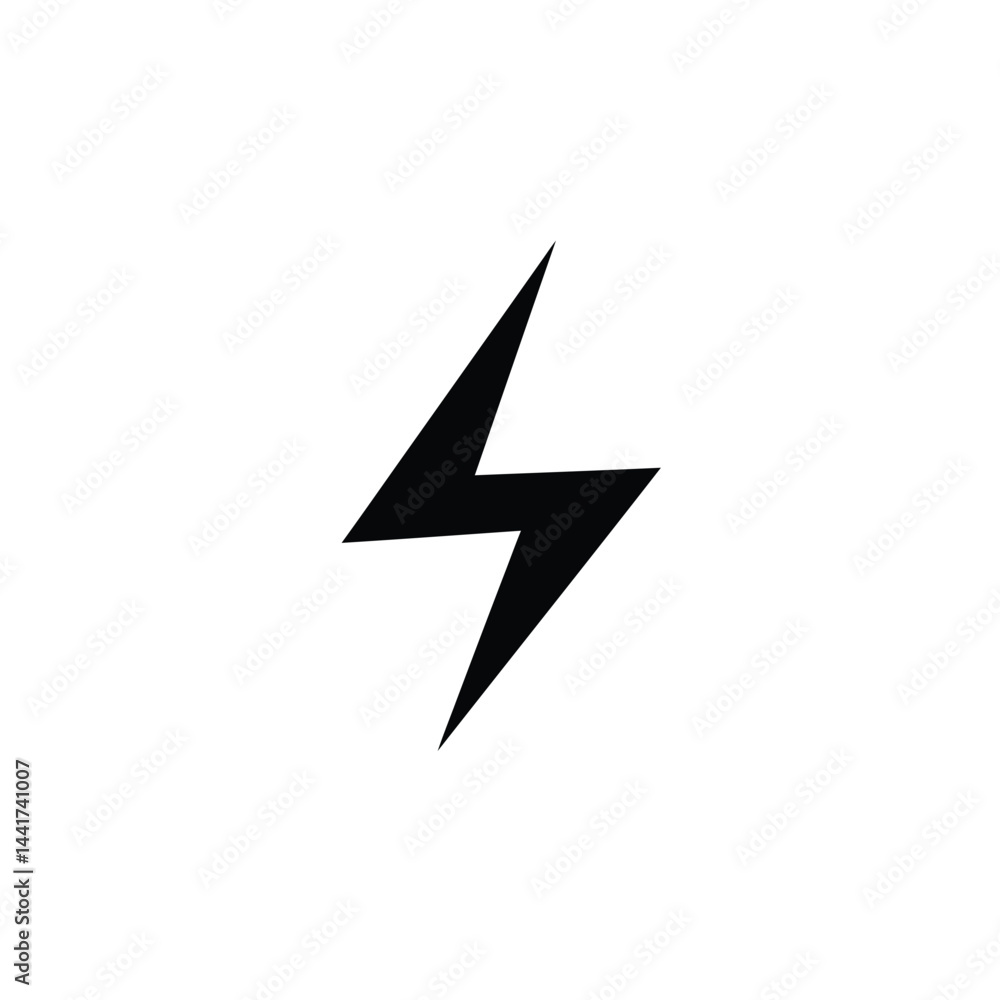 Minimalist black lightning bolt symbol isolated on white background graphic resource Minimalist black lightning bolt symbol isolated on white background graphic resource