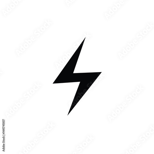 Free Download Minimalist black lightning bolt symbol isolated on white background graphic resource - GFXLoad