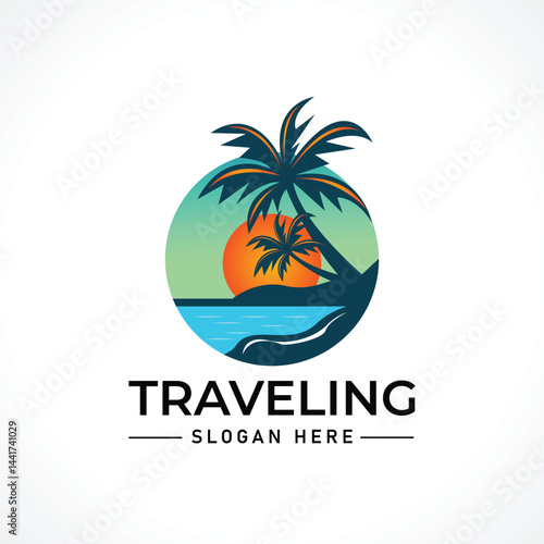 Traveling tour holiday trip summer logo
