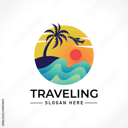 Traveling tour holiday trip summer logo