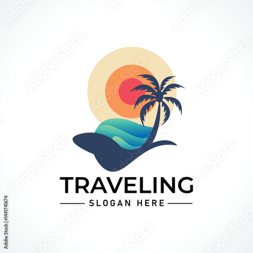 Traveling tour holiday trip summer logo