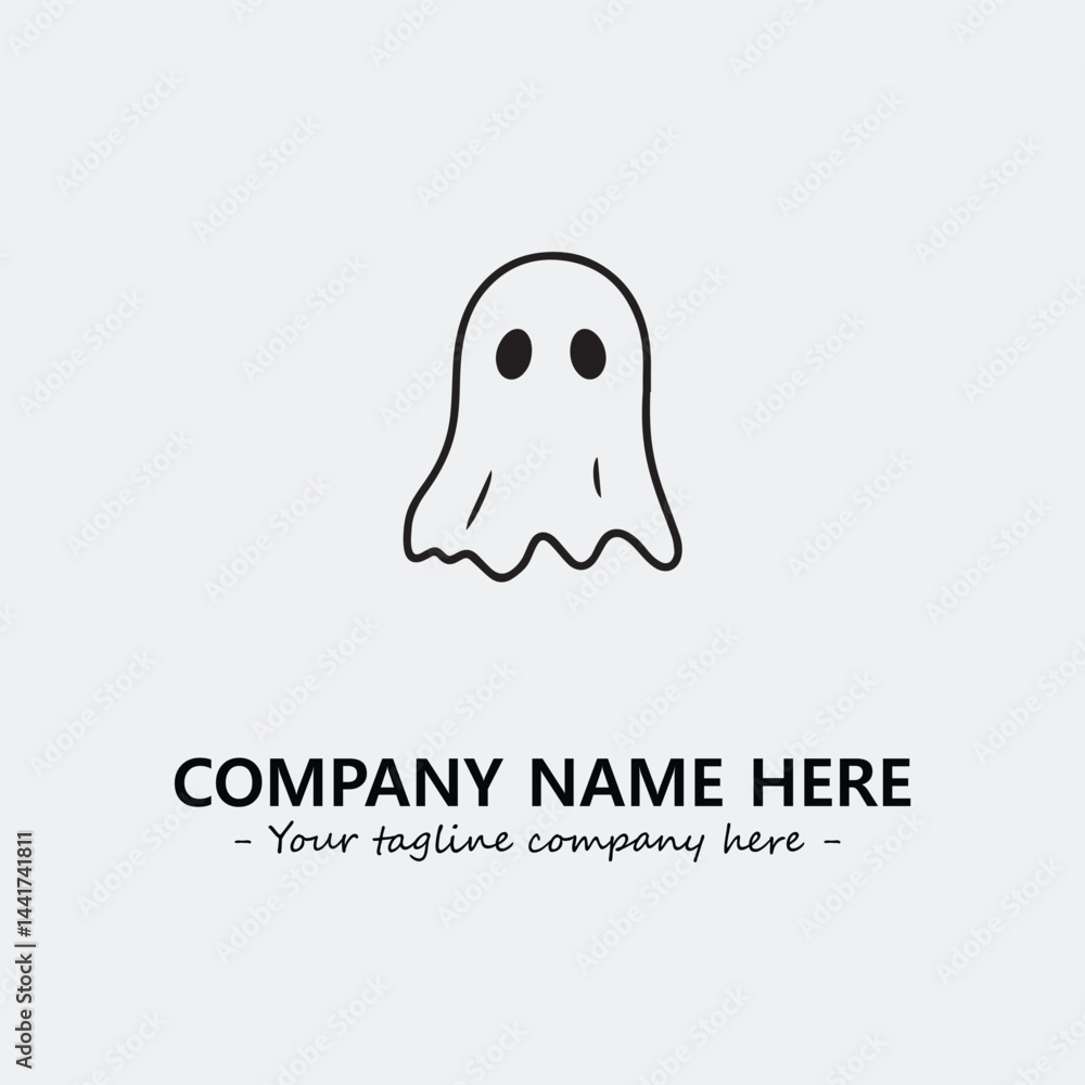 Ghost face icon illustration black and white vector image Ghost face icon illustration black and white vector image