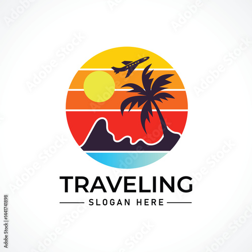 Traveling tour holiday trip summer logo
