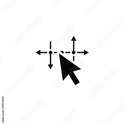 Drag and drop arrows interface element cursor icon vector illustration design