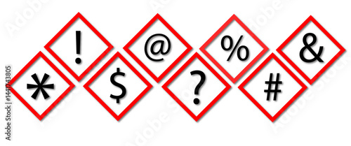 Globally Harmonized System (GHS) hazard Warning symbols with red outline isolated on transparent background. All 9 GHS chemical labelling stickers 