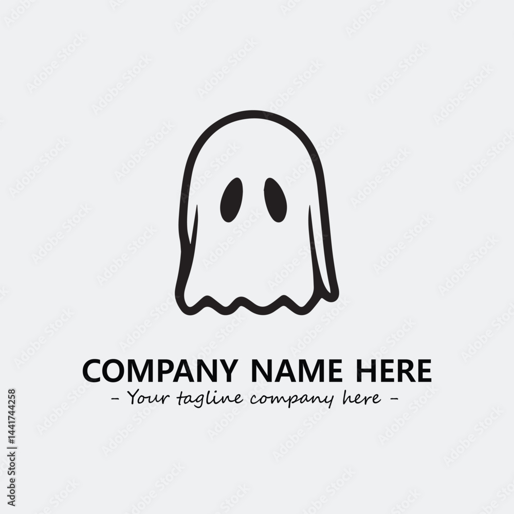 Ghost face icon illustration black and white vector image Ghost face icon illustration black and white vector image