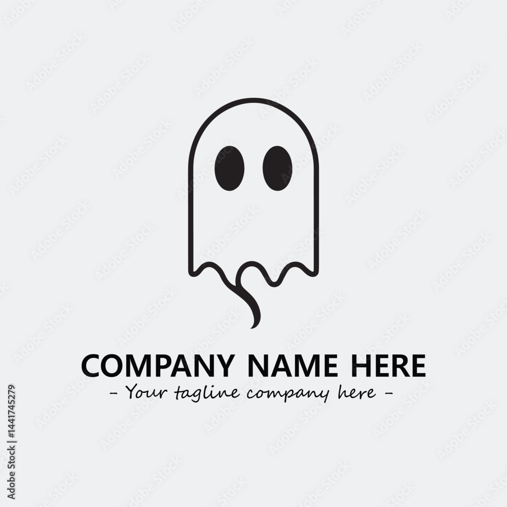 Ghost face icon illustration black and white vector image Ghost face icon illustration black and white vector image