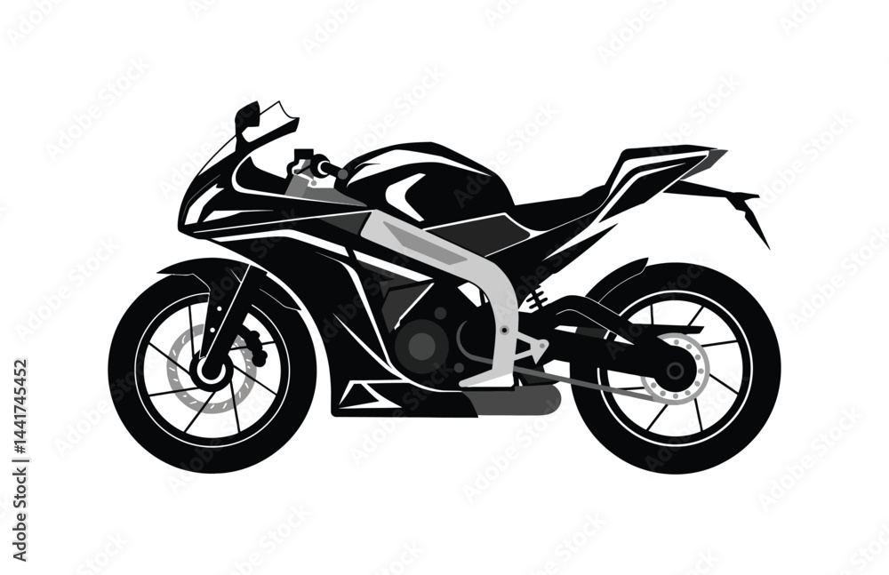 Black motorcycle silhouette
Black motorcycle silhouette