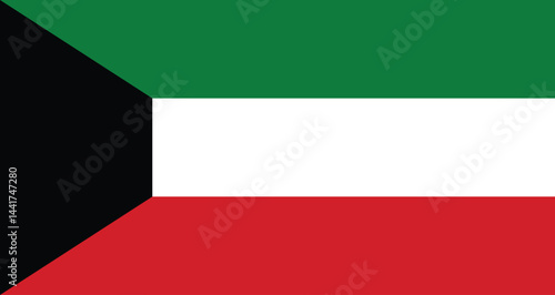 Flag of Kuwait. Kuwait national flag vector. national flag of UAE. vector illustration.