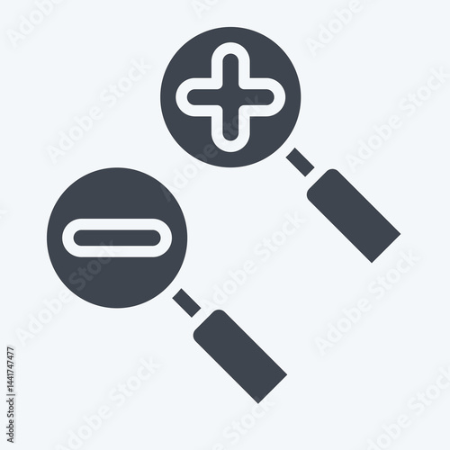 Icon Zoom Area. related to Location symbol. glyph style. design editable