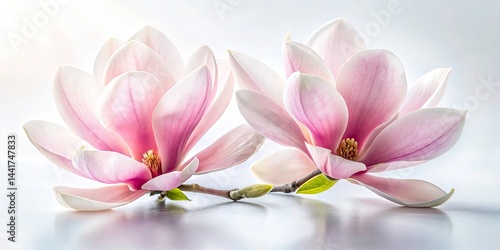 Delicate Pink Magnolia Blossoms: Fashion Photography Background