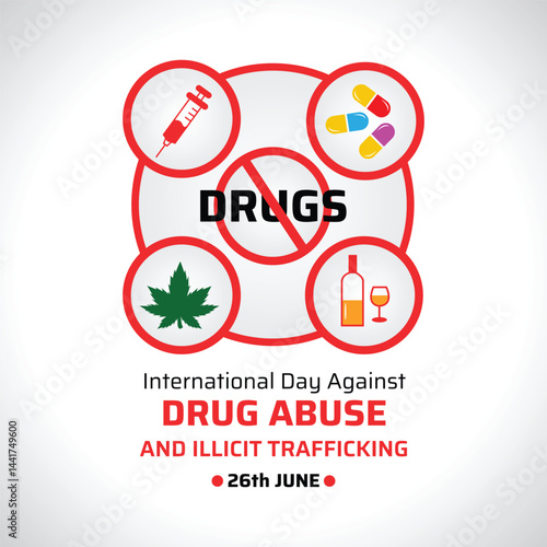 International Day Against Drug Abuse & illicit Trafficking, no drugs
