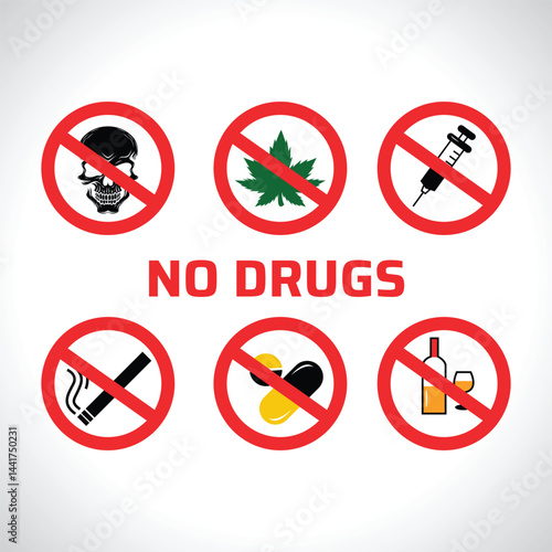 International Day Against Drug Abuse & illicit Trafficking, no drugs