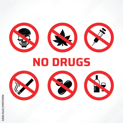 International Day Against Drug Abuse & illicit Trafficking, no drugs