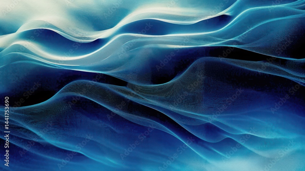 abstract flowing smooth blue and teal waves with soft light and shadow creating a calm and serene atmosphere abstract flowing smooth blue and teal waves with soft light and shadow creating a calm and serene atmosphere