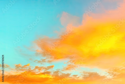 Obraz na płótnie Vibrant sunset sky with clouds w salonie