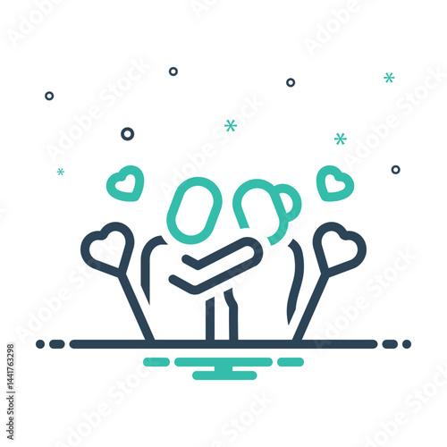 Mix icon for romantic couple