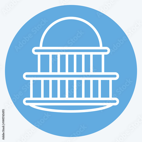 Icon Capitol. related to House symbol. blue eyes style. design editable