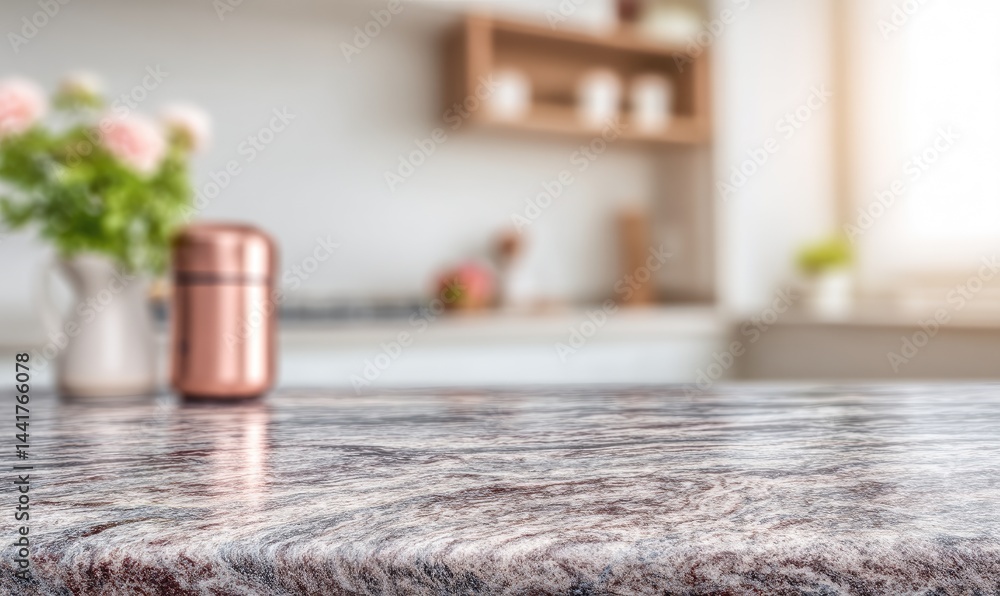 Kitchen countertop with blurred background (1)