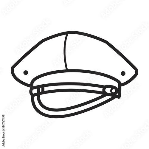 Police Hat Outline for Memorial Day USA Celebrations  