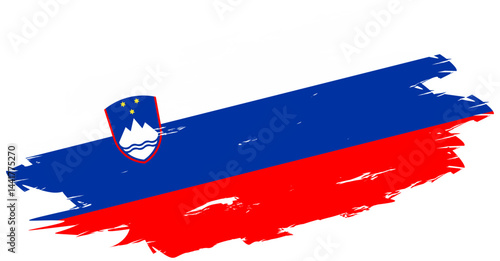 Illustration of Slovenia's flag featuring green, yellow, and red vertical stripes for use in educational or cultural contexts