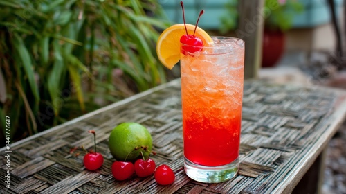 Boozy Refreshing Dirty Shirley Cocktail with Grenadine