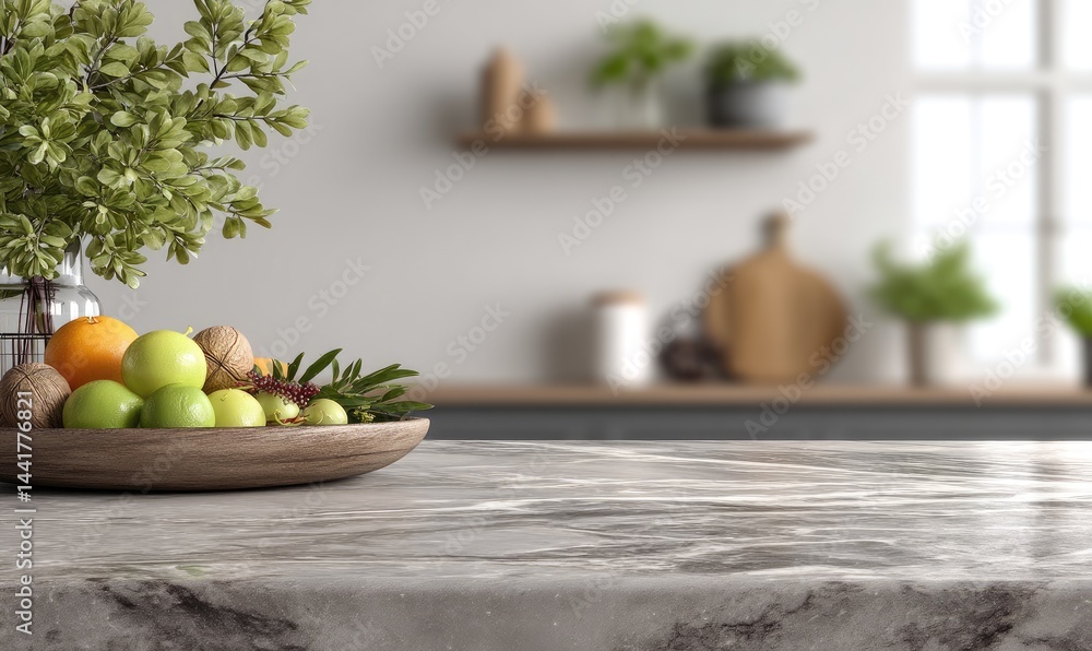 Kitchen countertop with fruit display