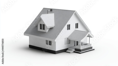 3d house isolated on white rendered generic