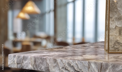 Obraz na płótnie Light-Gray Marble Countertop in Modern Cafe w salonie