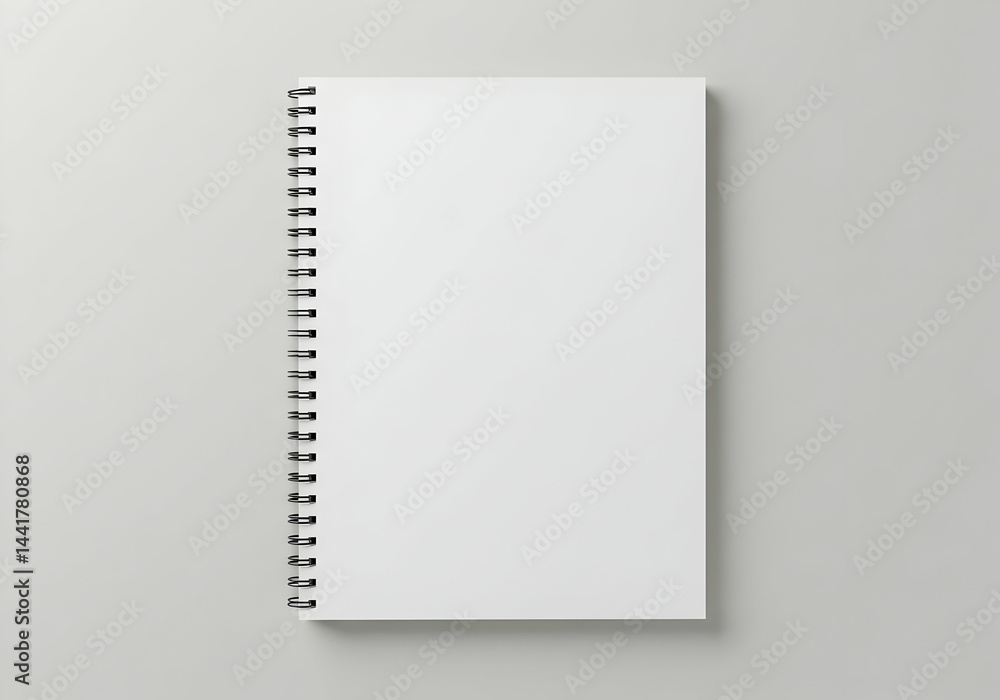 Blank spiral notepad mockup on gray background stationery branding design template sketchbook notebook paper page presentation Blank spiral notepad mockup on gray background stationery branding design template sketchbook notebook paper page presentation