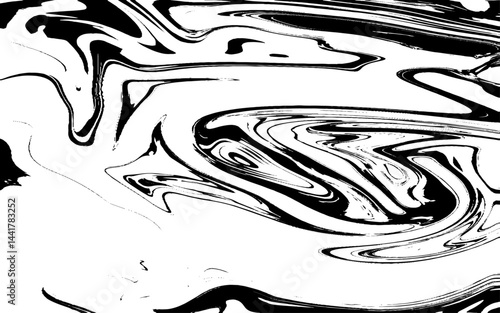 Black and white abstract fluid art. Acrylic and oil paint flow monochrome contemporary backdrop. Beautiful abstract painting techniques drawing Ebru 