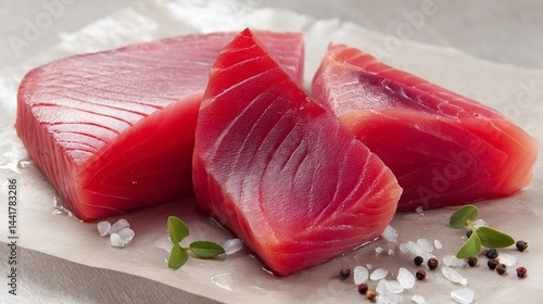 Tuna Loin, Fresh Tuna, Tuna Portion Cut, Raw Tuna, Whole Fish
