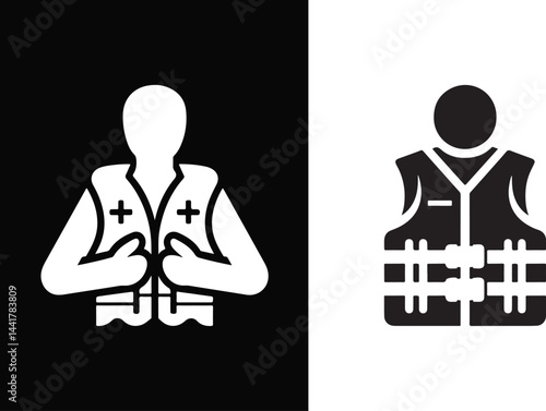 Life Jacket Silhouette Vector Illustration