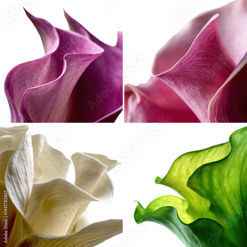 Arum Petal Edge, White Background