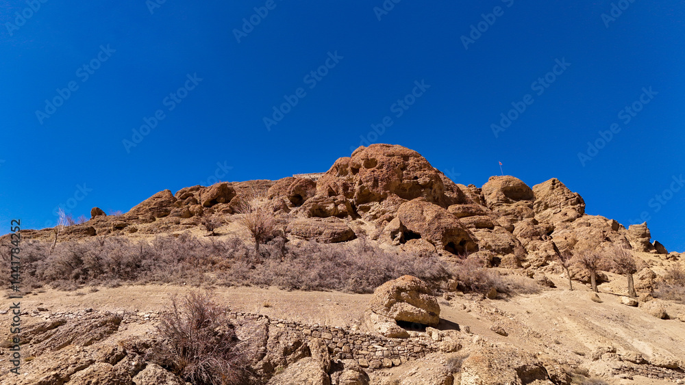 Fototapeta premium drone shot of rugged mountains