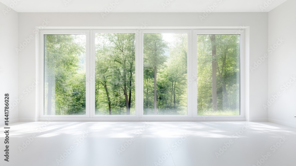 Empty room with large window Empty room with large window