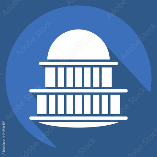 Icon Capitol. related to House symbol. long shadow style. design editable