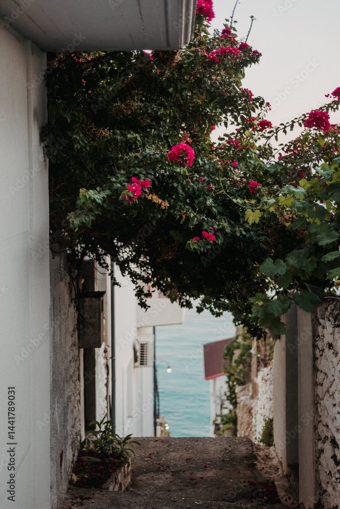 Fototapeta premium View of the Blue Sea in Qeparo, Albania – Albanian Riviera
