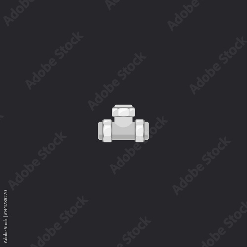 Water pipe connection icons flat vector design