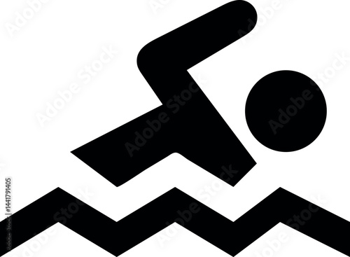 Simple Black and White swimming, swim, swimmer, water, pool, 